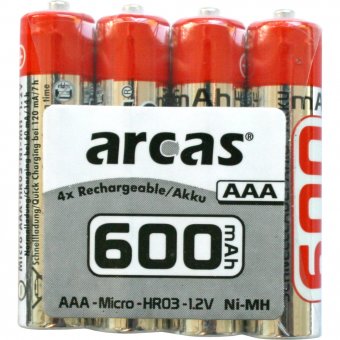 Arcas Accupack AAA 600mAh 4 x 600mA