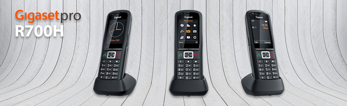 Verbindung analog über TAE-Anschluss oder per LAN-Kabel schwarz kompatibel mit 6 Gigaset Mobilteilen GigasetGigaset R700H PRO – Schnurloses Business DECT-Telefon & DECT Basisstation GO Box 100 